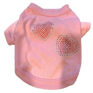 Pet Dog Precious Pre-Owned Pet Dog Pink Female Heart T-Shirt Size Small.